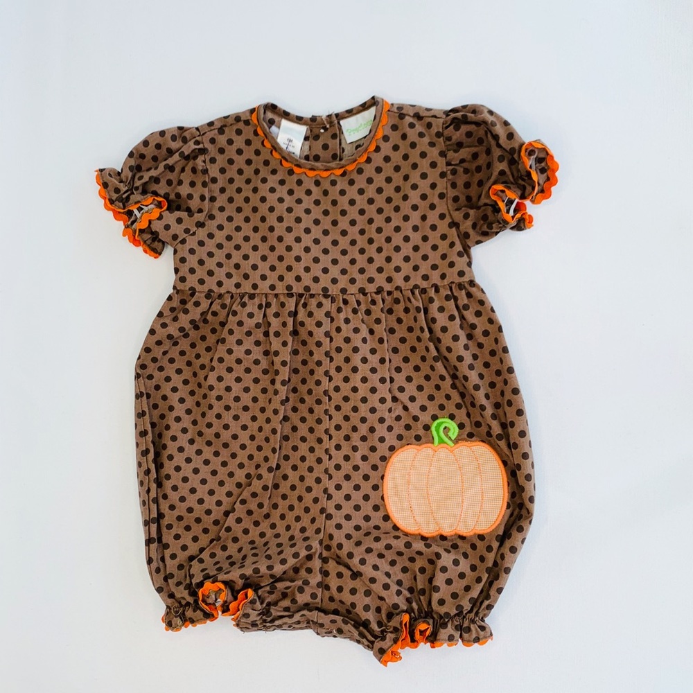 Precious Kids, 3-6M, pumpkin short romper bubble